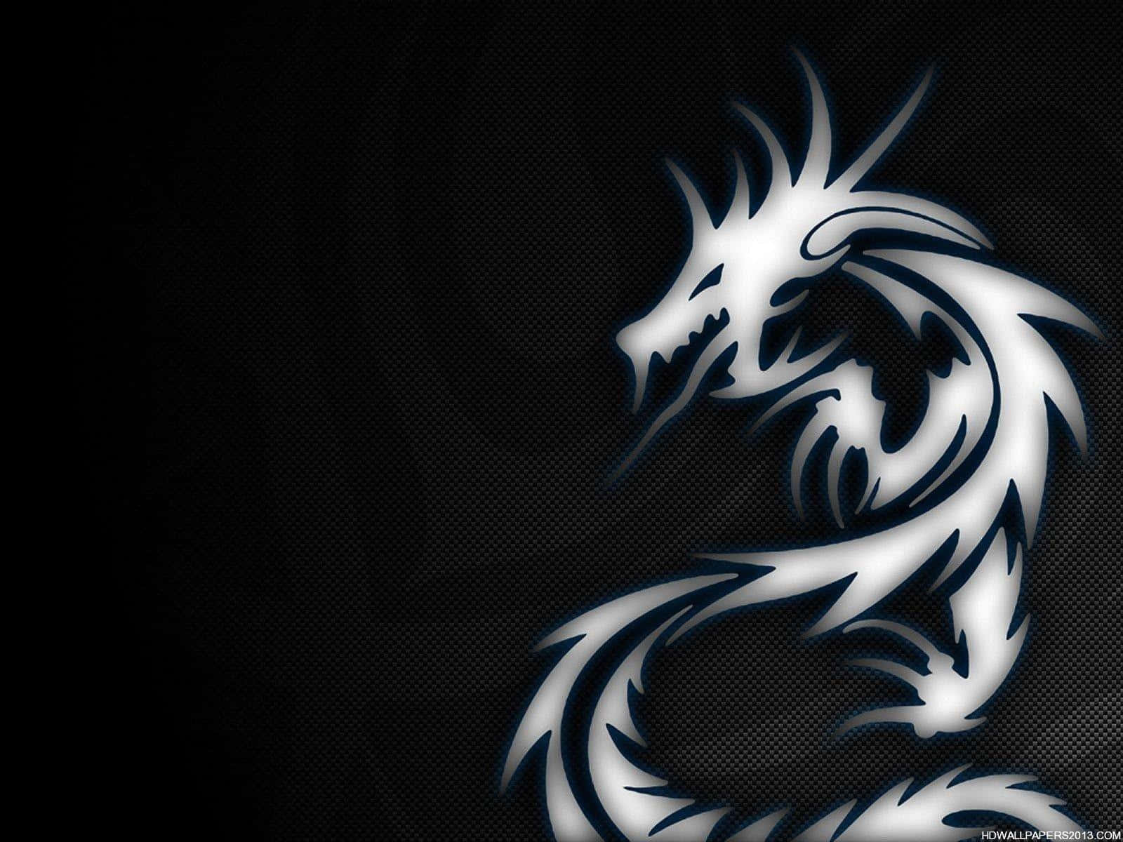 A Majestic Dragon Breathing Fire Amidst The Night Sky. Wallpaper