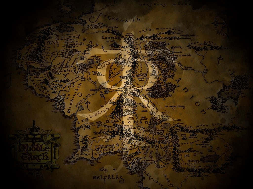 A Map Of Middle Earth Wallpaper