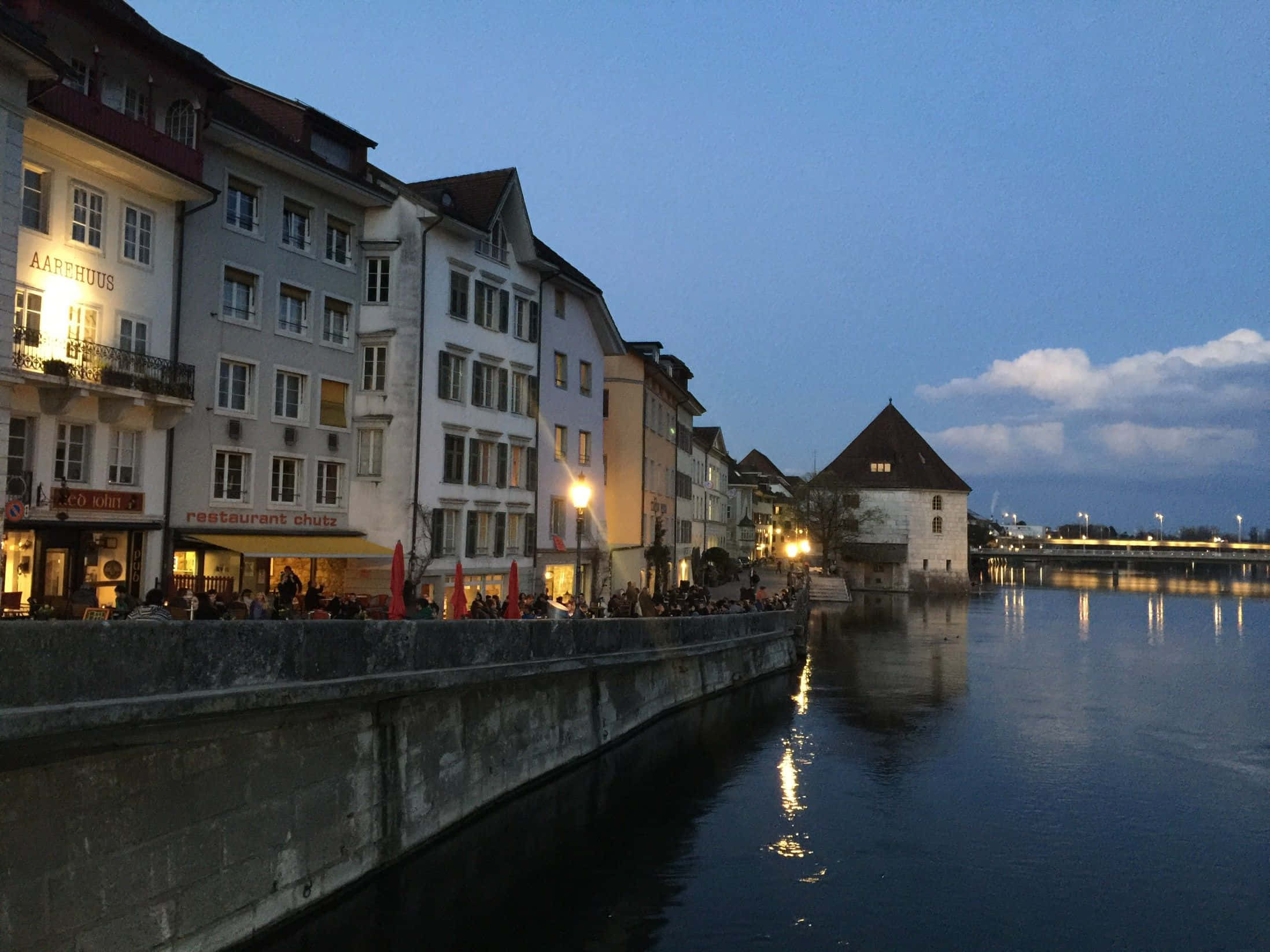 A Marvelous Shot Of Solothurn City Captured During A Stunning Sunset Wallpaper