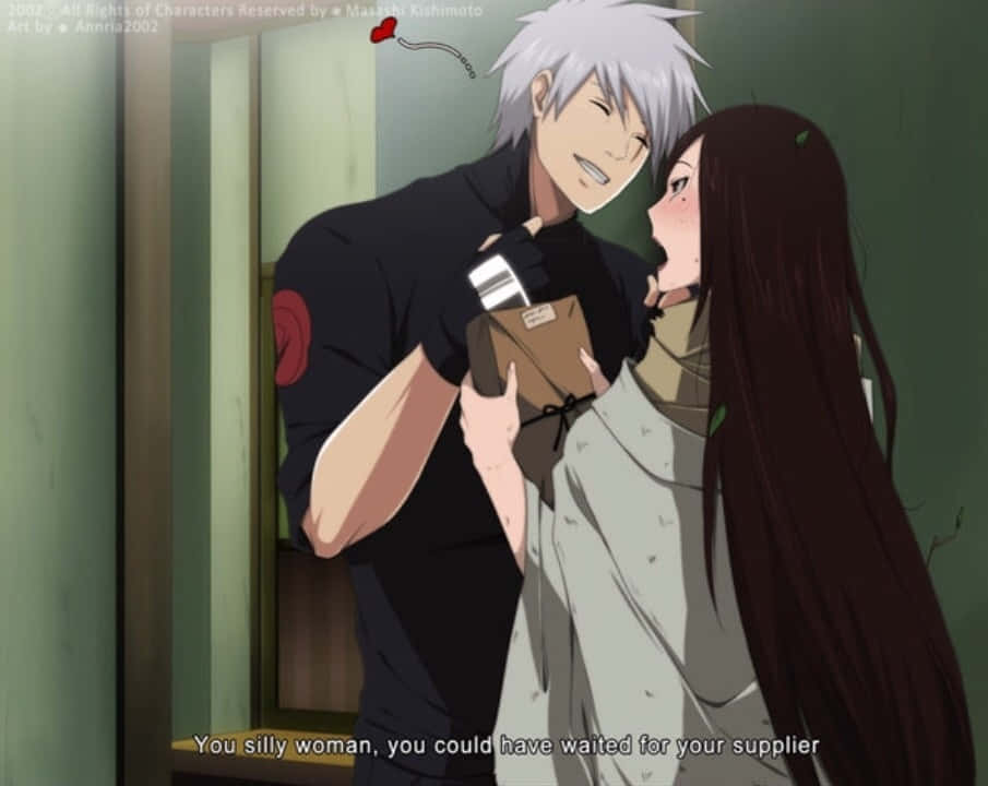 A Memorable Moment Between Kakashi And Rin Wallpaper