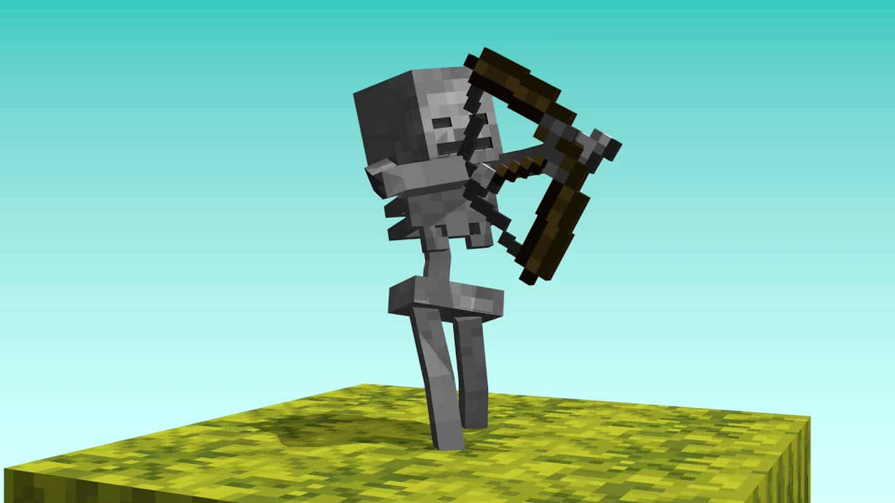 A Menacing Minecraft Skeleton Stalking Its Prey. Wallpaper