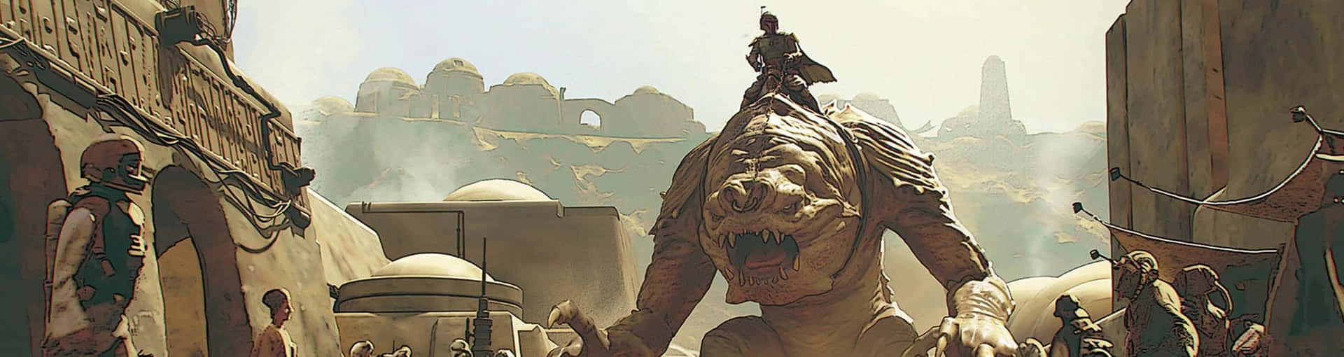 A Menacing Rancor Guards This Unsafe Area Wallpaper