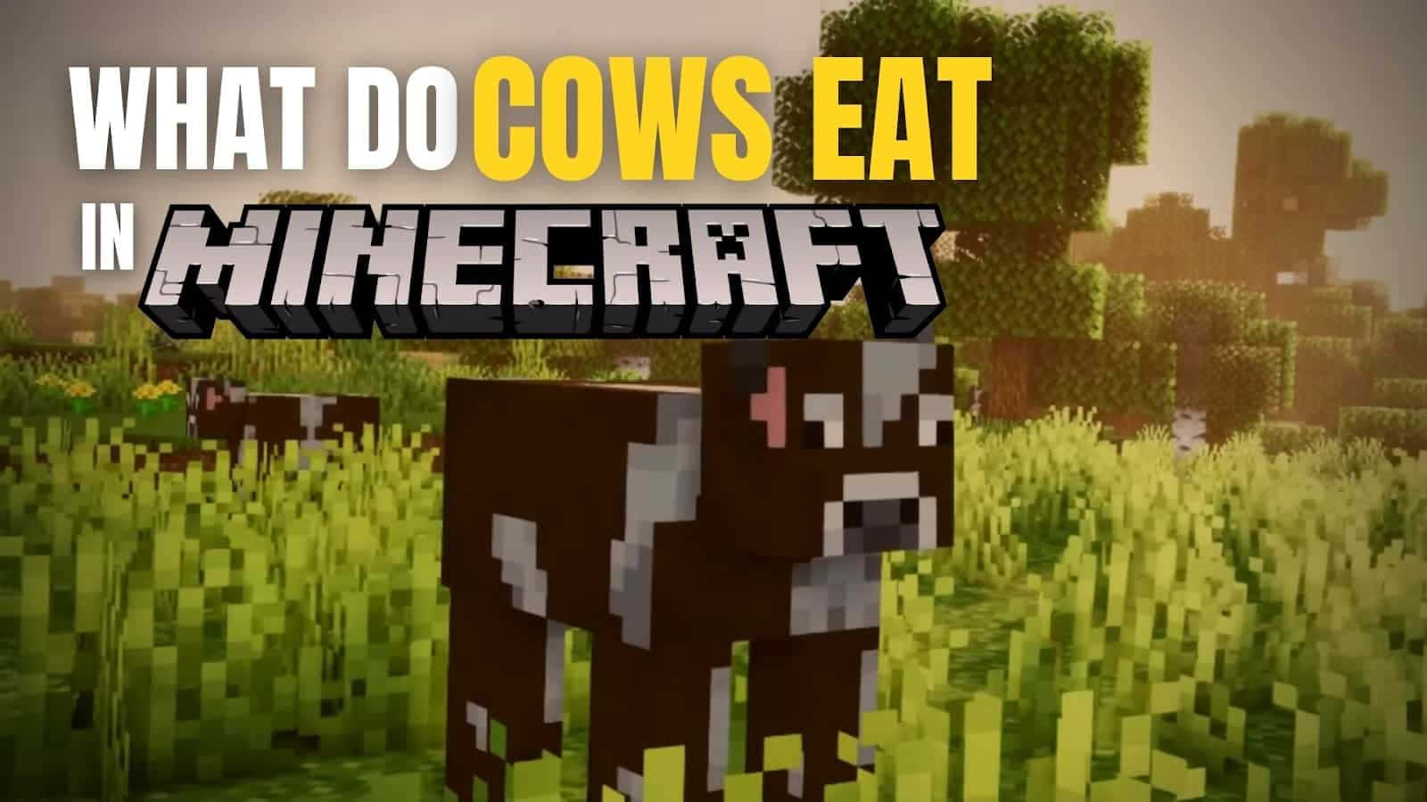 A Minecraft Cow Standing On Grassy Terrain Wallpaper