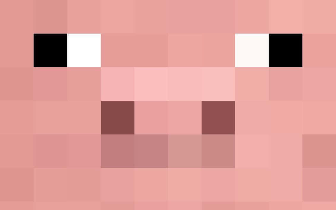 A Minecraft Pig Basks In The Sun Wallpaper