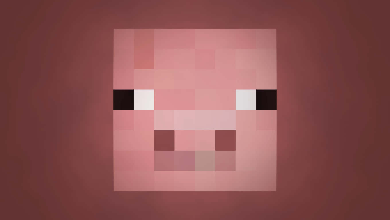 A Minecraft Pig Running By An Oceanic Hillside Wallpaper