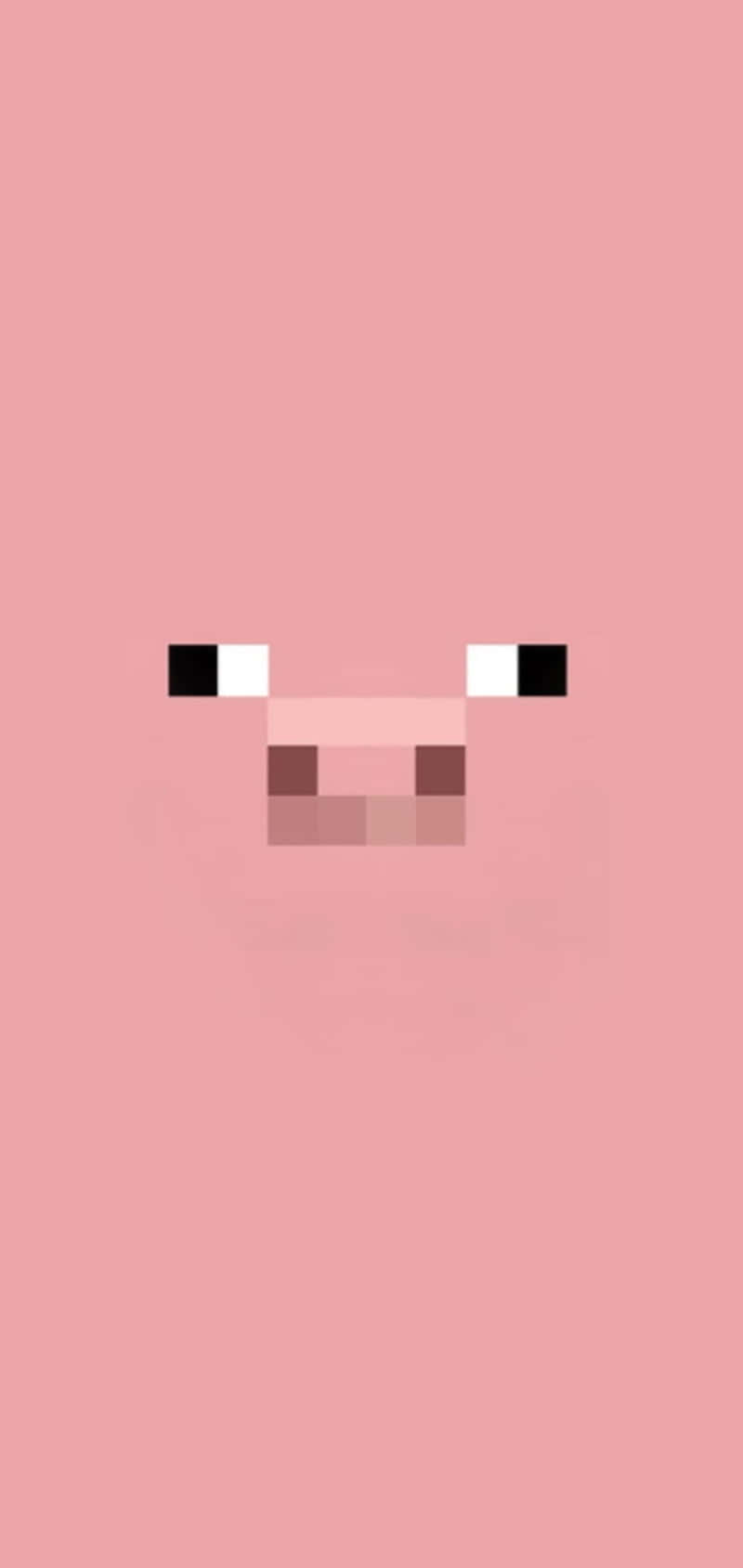 A Minecraft Pig Takes A Stroll Through A Grassy Landscape. Wallpaper