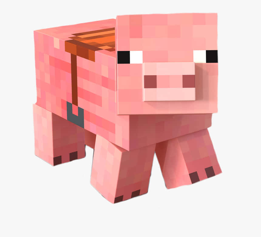 A Minecraft Pig Taking A Break Wallpaper