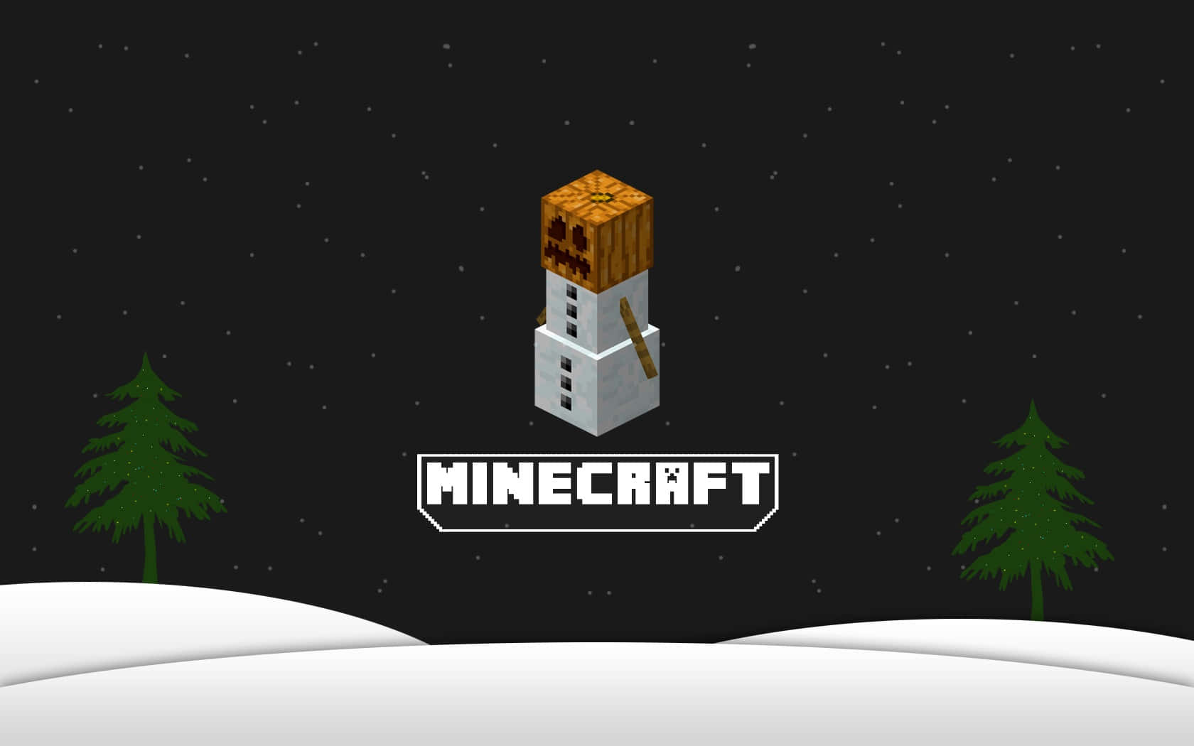 A Minecraft Snow Golem Standing Guard In A Winter Biome Wallpaper