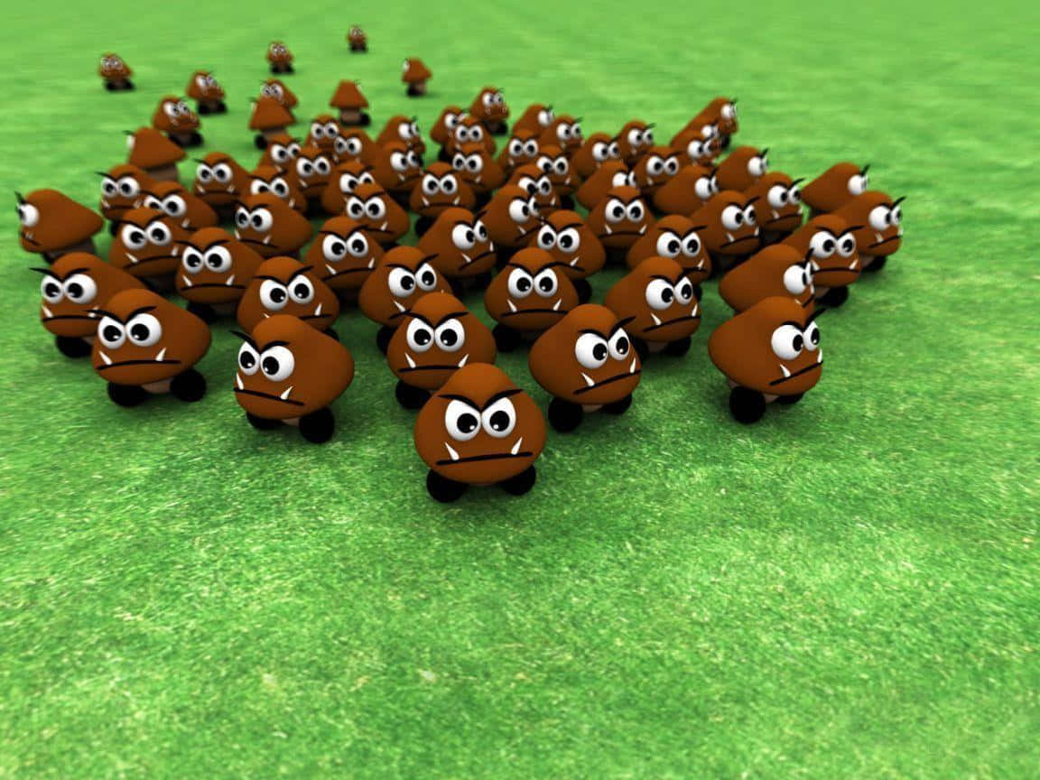 A Mischievous Goomba Character From The Mario Universe Wallpaper