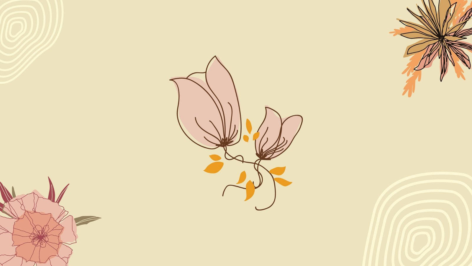 A Modern Desktop Computer Featuring A Minimalist Background Of A Flower Design. Wallpaper