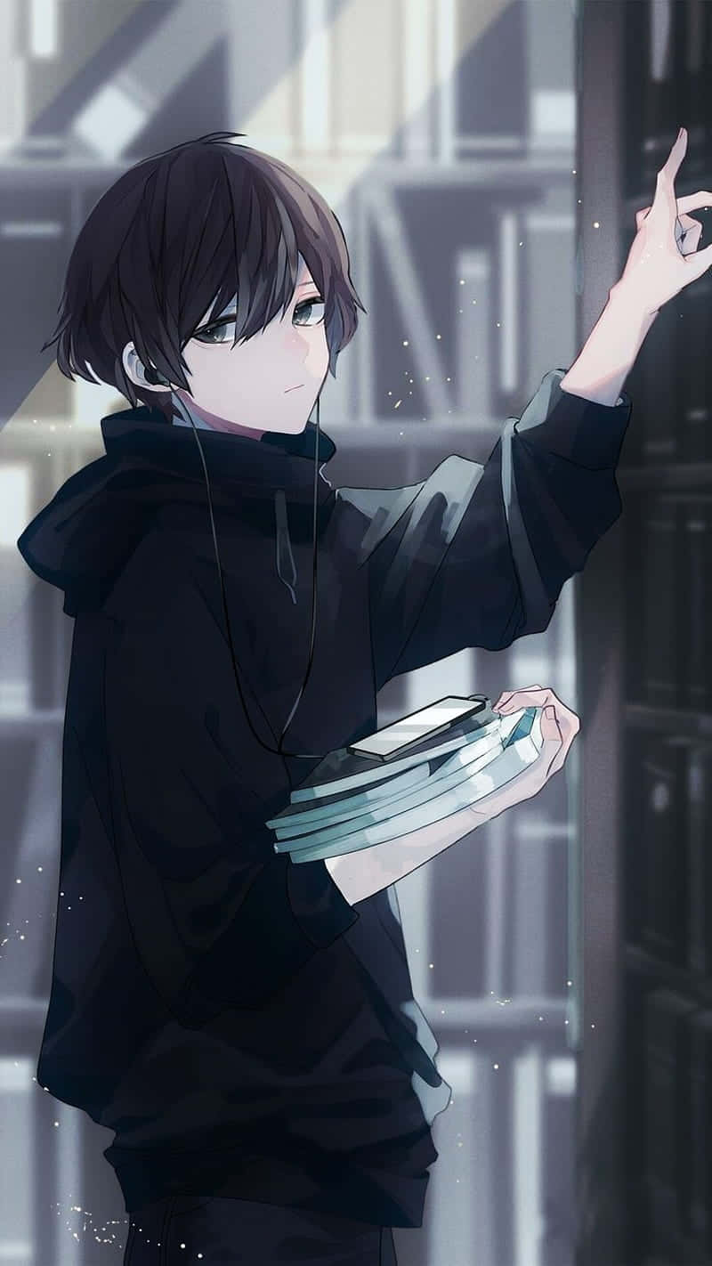 A Mysterious Dark Anime Boy With Style. Wallpaper