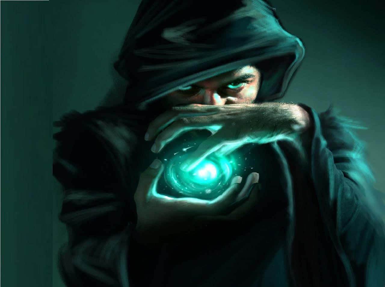 A Mystical Wizard Casting A Powerful Spell Wallpaper