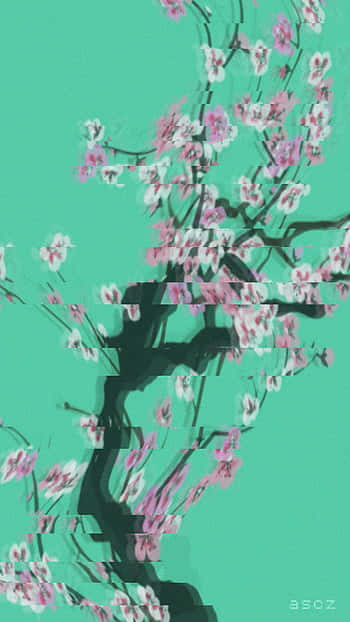 A Painting Of A Cherry Blossom Tree Wallpaper