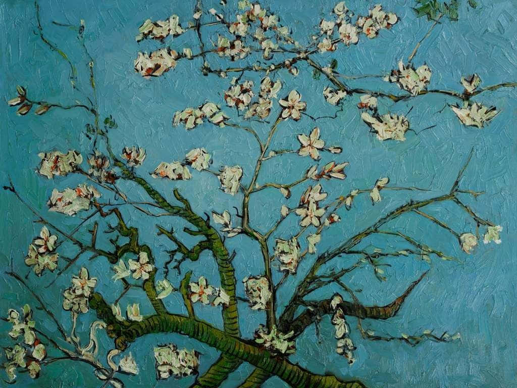 A Painting Of Van Gogh's Almond Blossoms Wallpaper