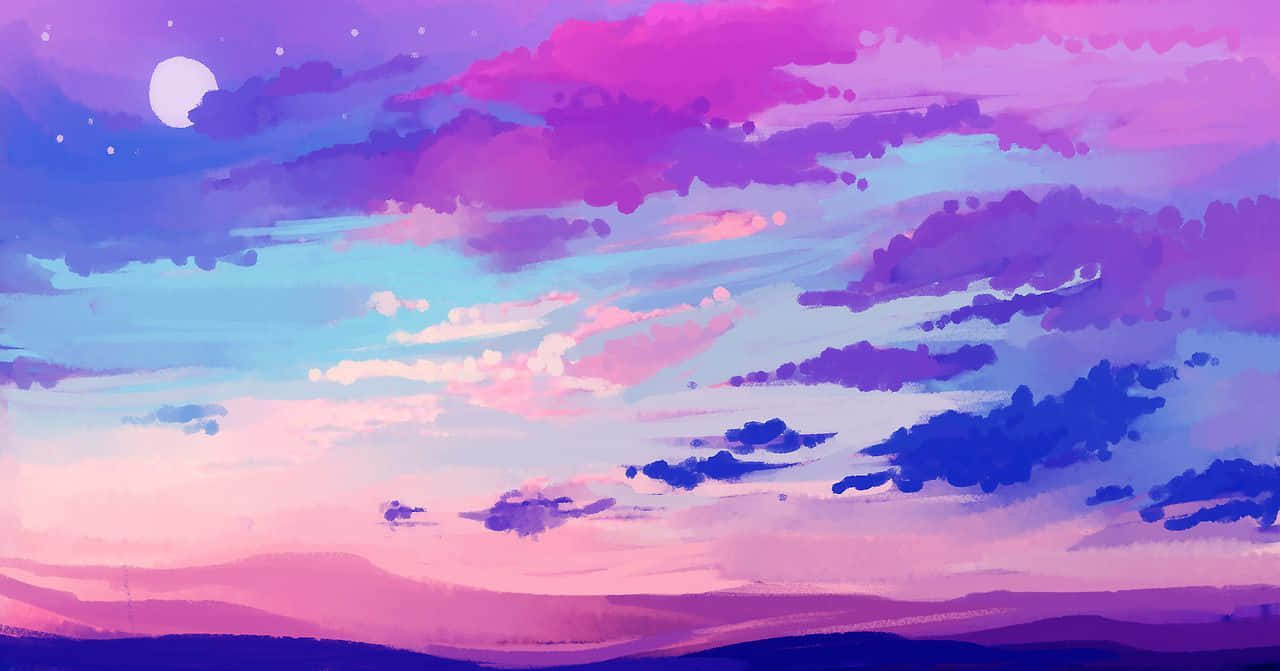 A Pastel Pink And Purple Sunrise Wallpaper