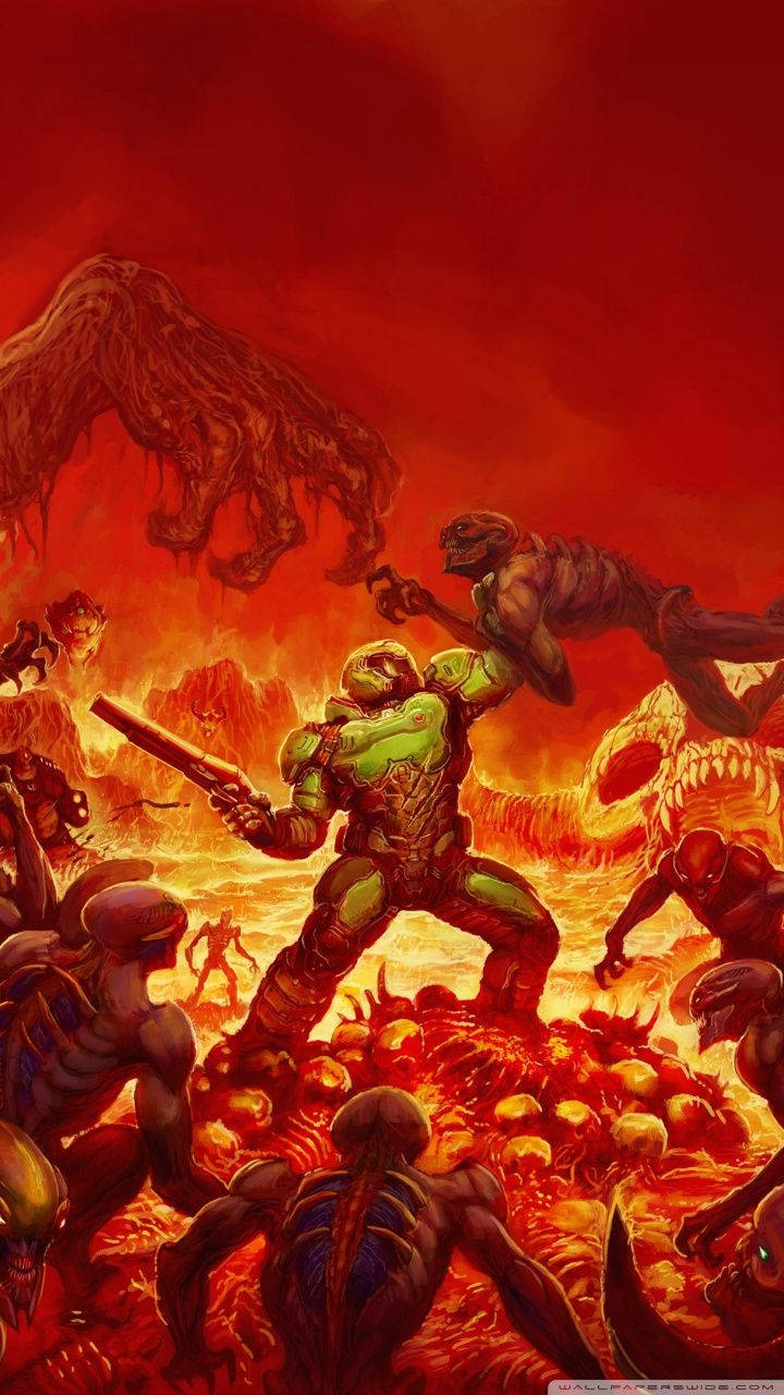 A Peek Into The Depths Of Hell In 'doom' Wallpaper