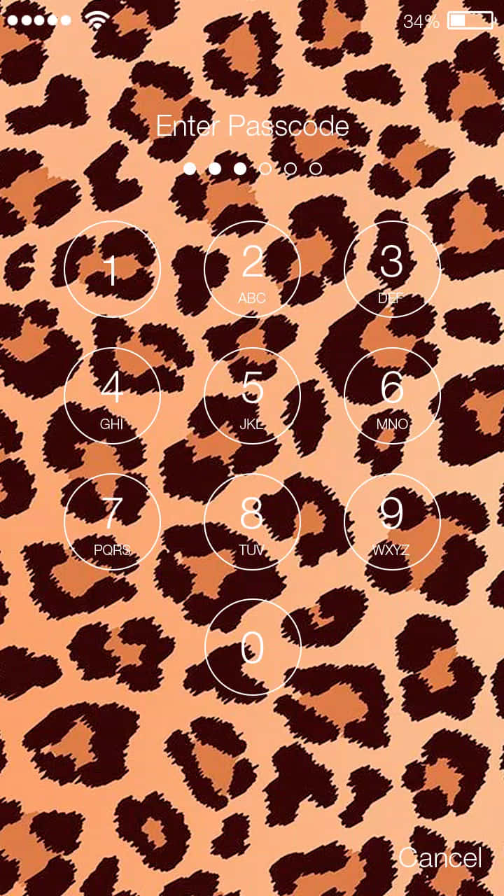 A Phone With A Leopard Print Pattern On It Wallpaper