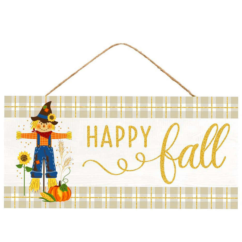 A Picturesque Fall Scarecrow In A Vibrant Autumn Field Wallpaper