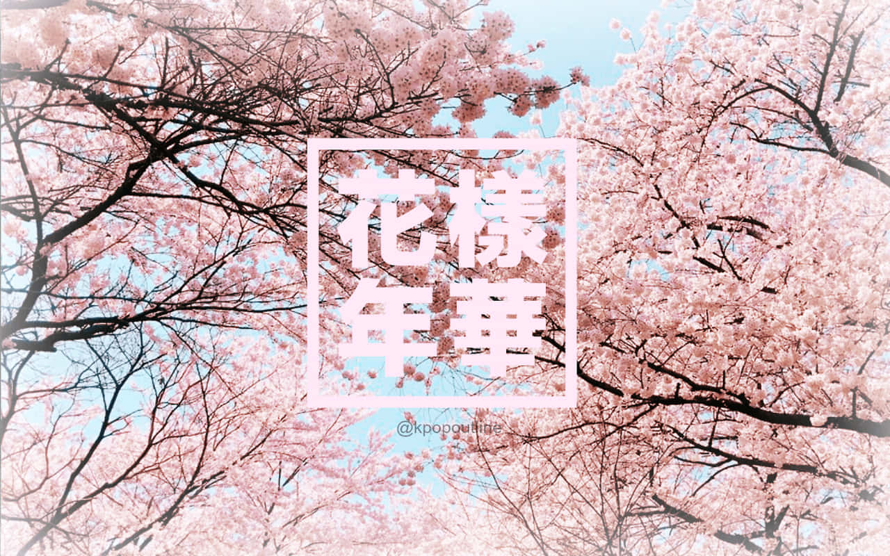 A Pink Aesthetic Desktop Background Featuring Bts Wallpaper