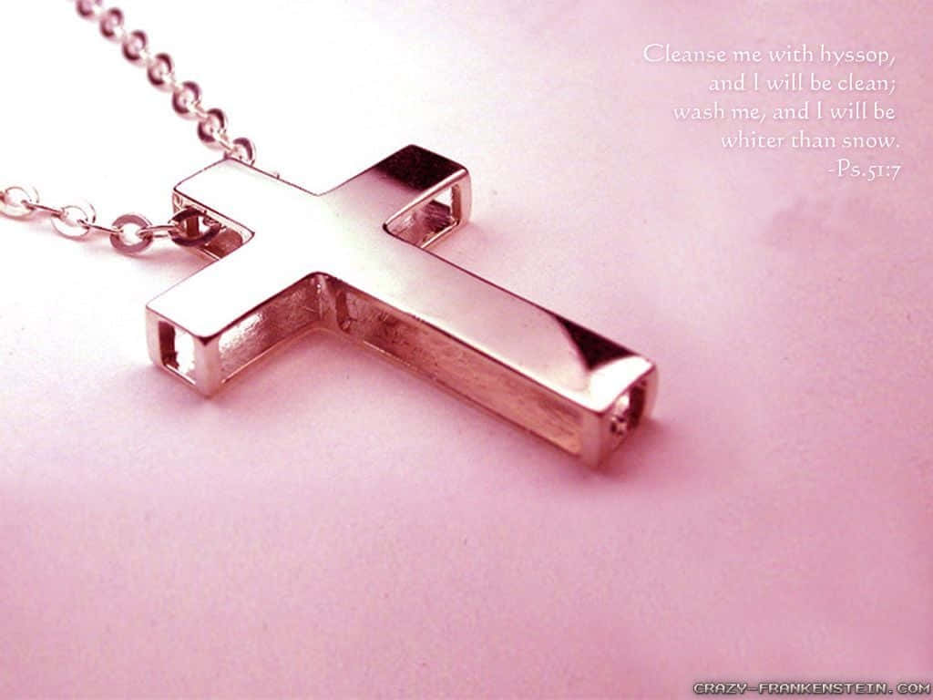 A Pink Cross Symbol Of Hope Wallpaper