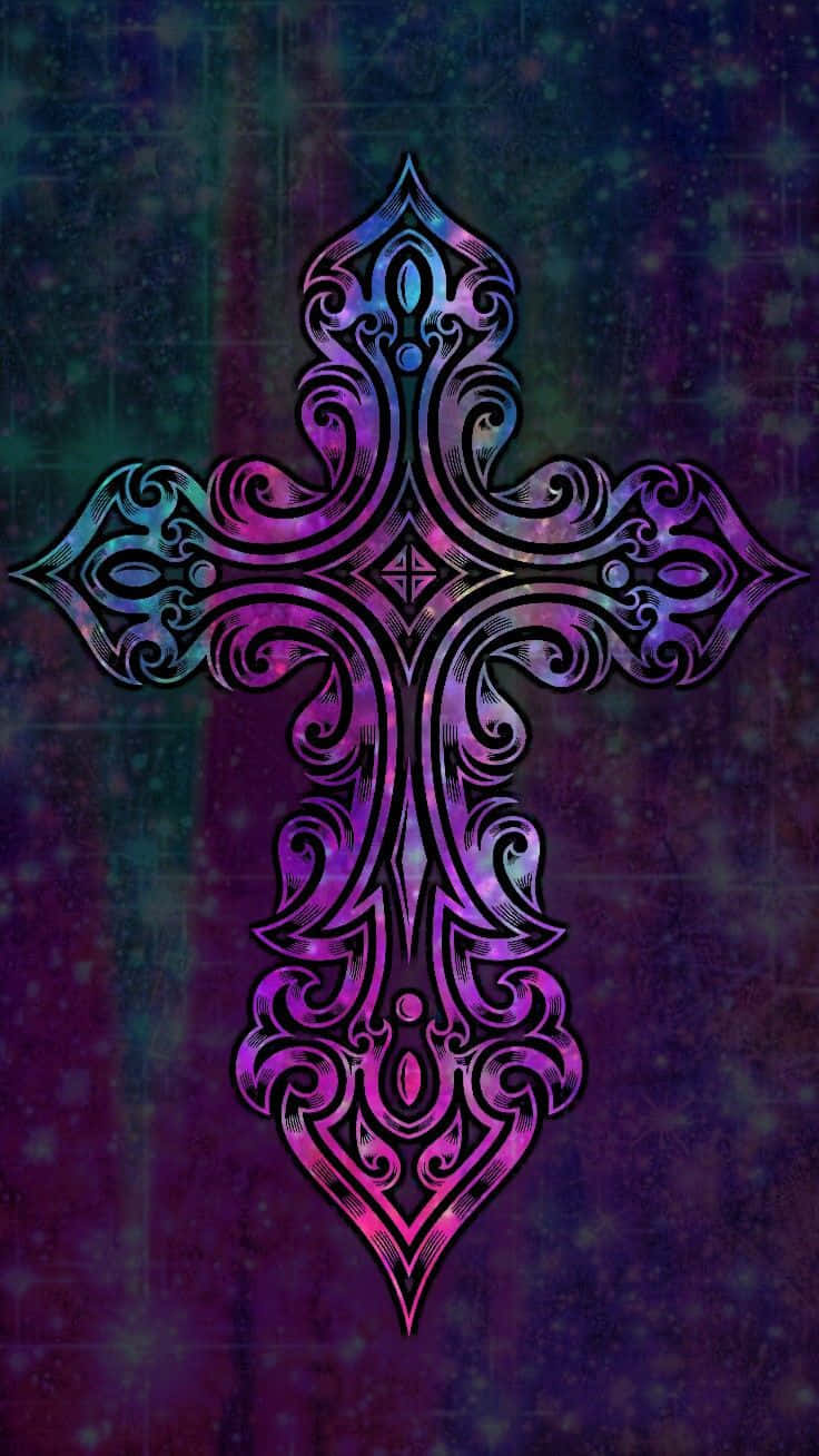 A Pink Religious Cross For Christian Faith Wallpaper