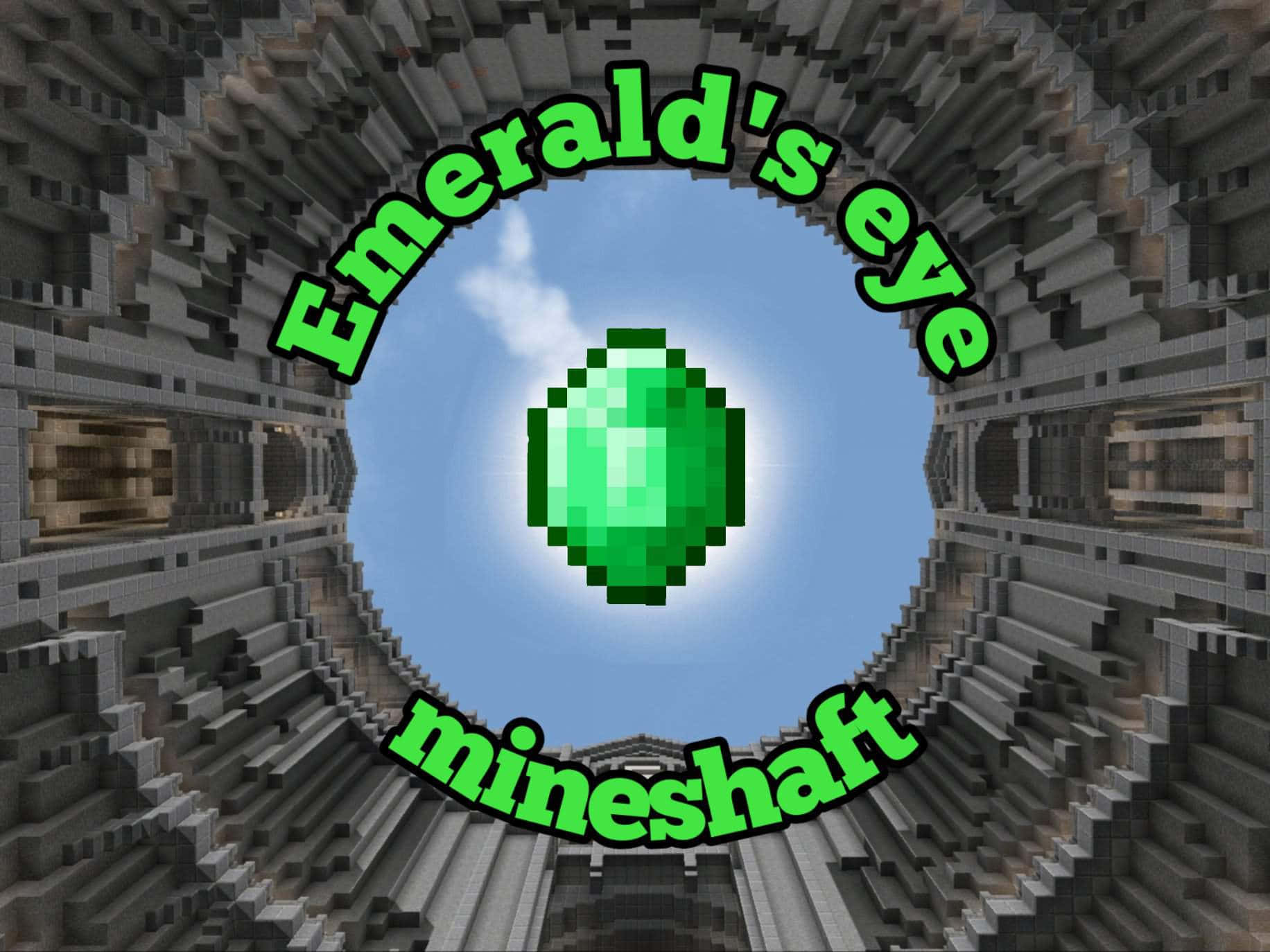 A Player Discovering A Valuable Emerald Ore Vein In Minecraft Wallpaper