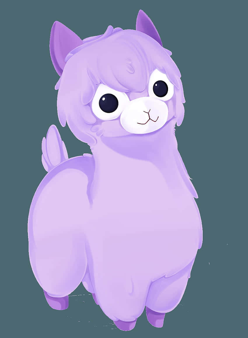 A Playful And Colorful Purple Alpaca Wallpaper