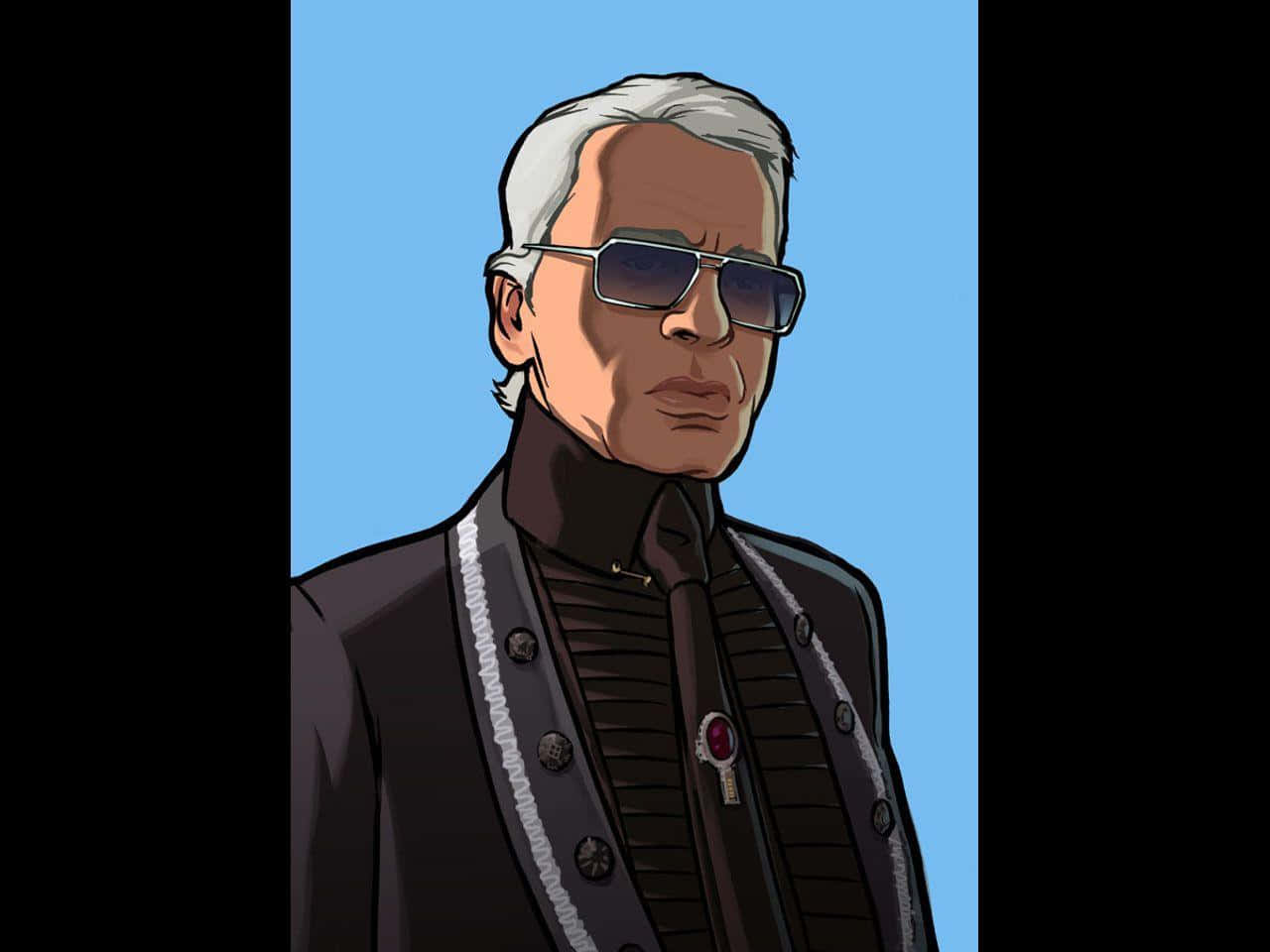 A Portrait Of Fashion Designer Karl Lagerfeld Wallpaper