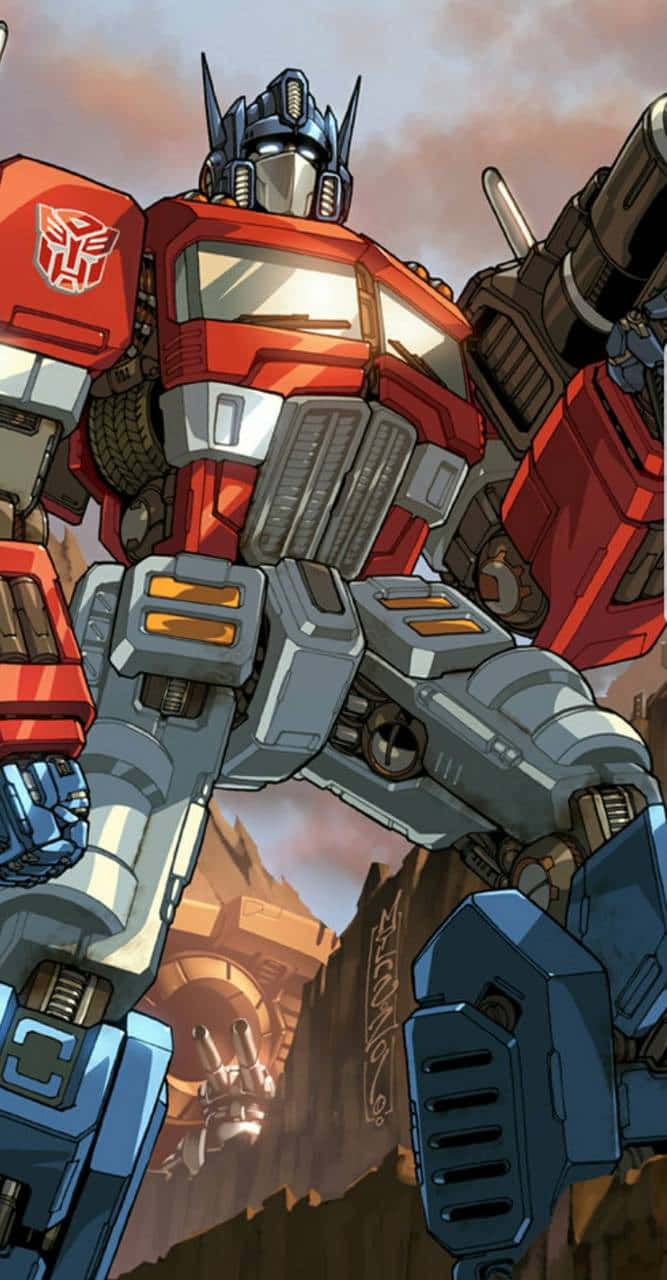 A Portrait Of The Heroic Optimus Prime Wallpaper