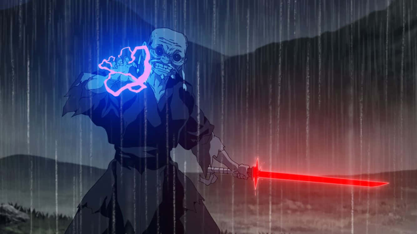 A Powerful Ronin In Fierce Battle Stance Wallpaper