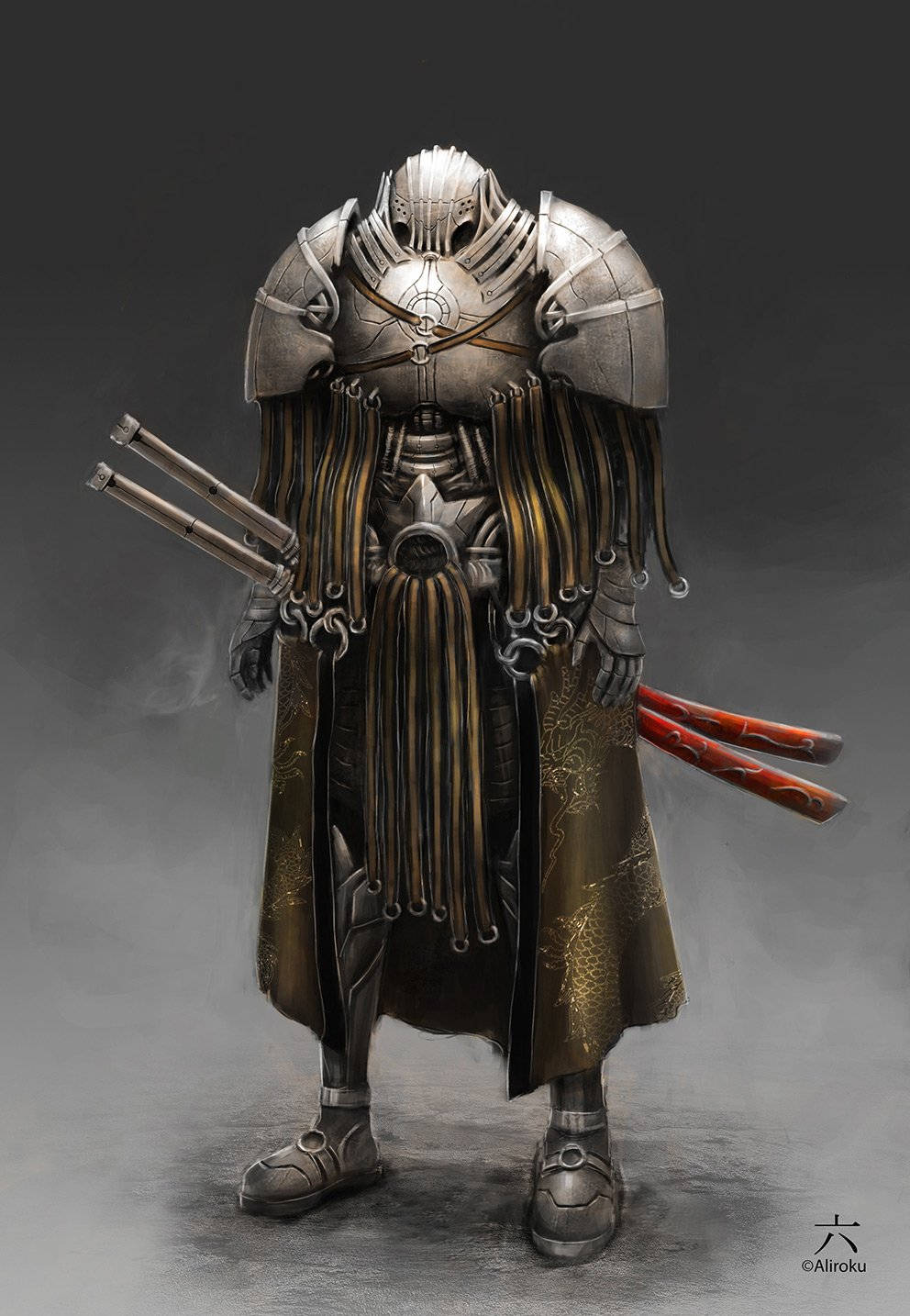 A Powerful Samurai Is Depicted In This Warrior Art. Wallpaper