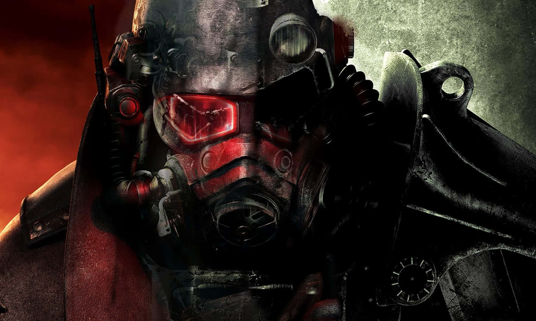 A Powerful Warrior Dons Fallout 4 Power Armor In The Wasteland Wallpaper