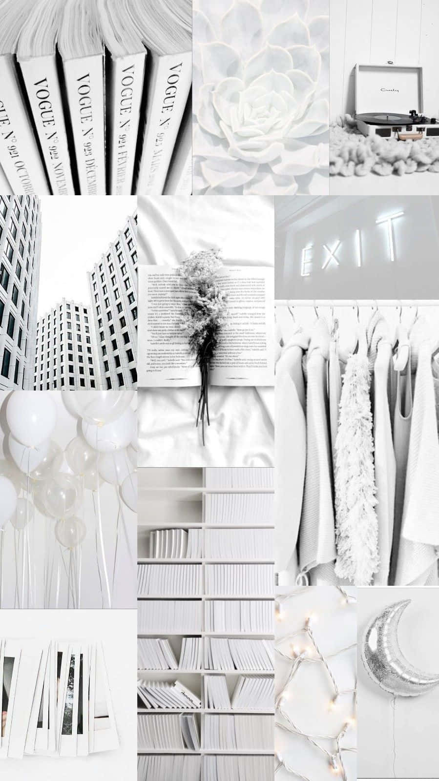 A Pristine White Aesthetic Collage Of Beautiful Objects Wallpaper