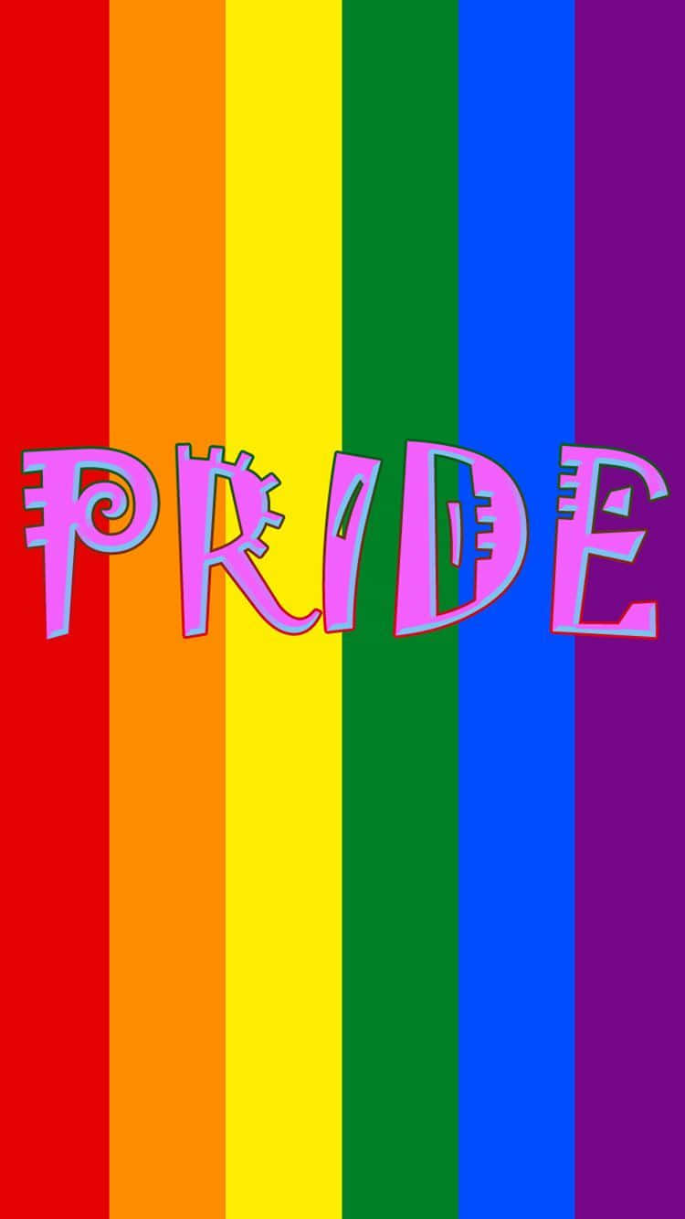 A Rainbow Colored Background With The Word Pride Wallpaper