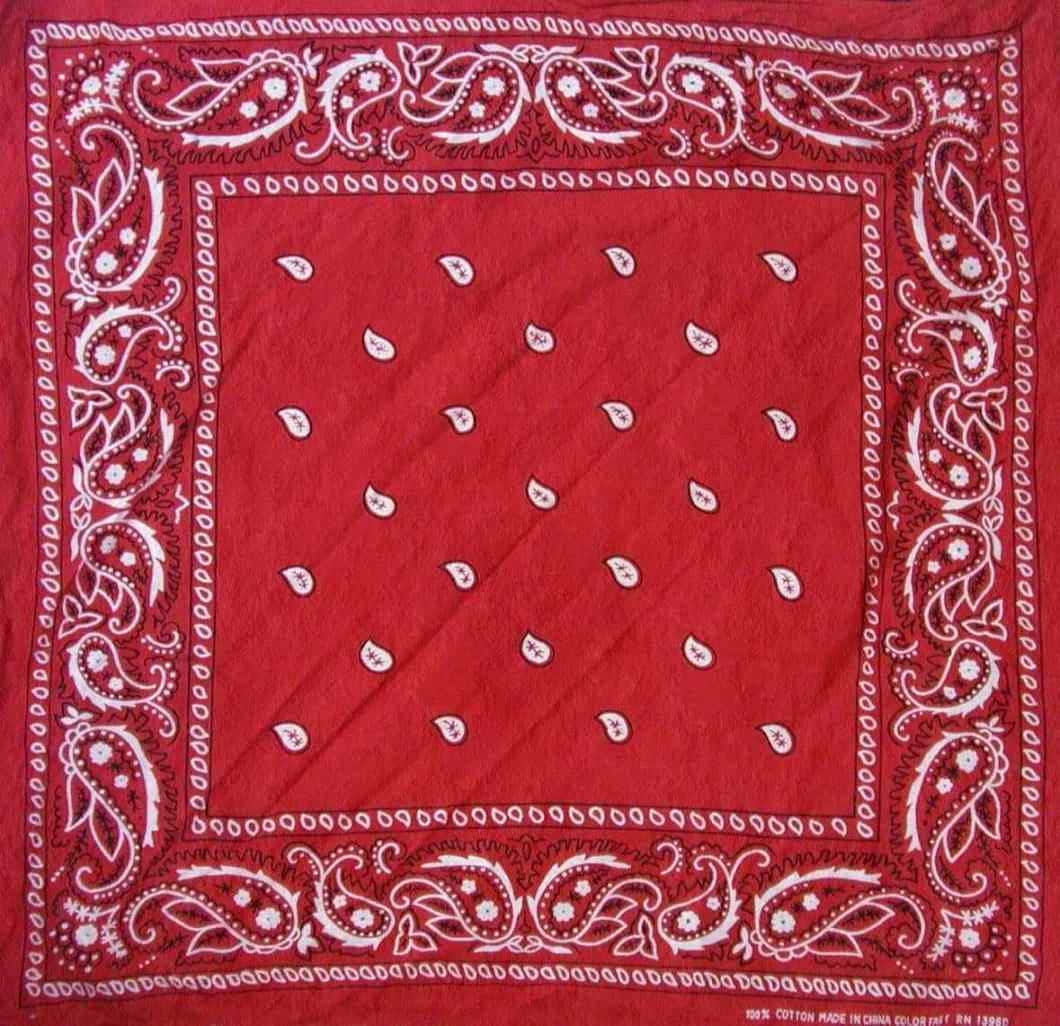 A Red Bandana With White Paisley Designs Wallpaper