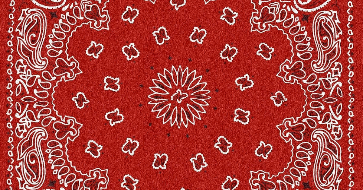 A Red Bandanna With White And Black Designs Wallpaper