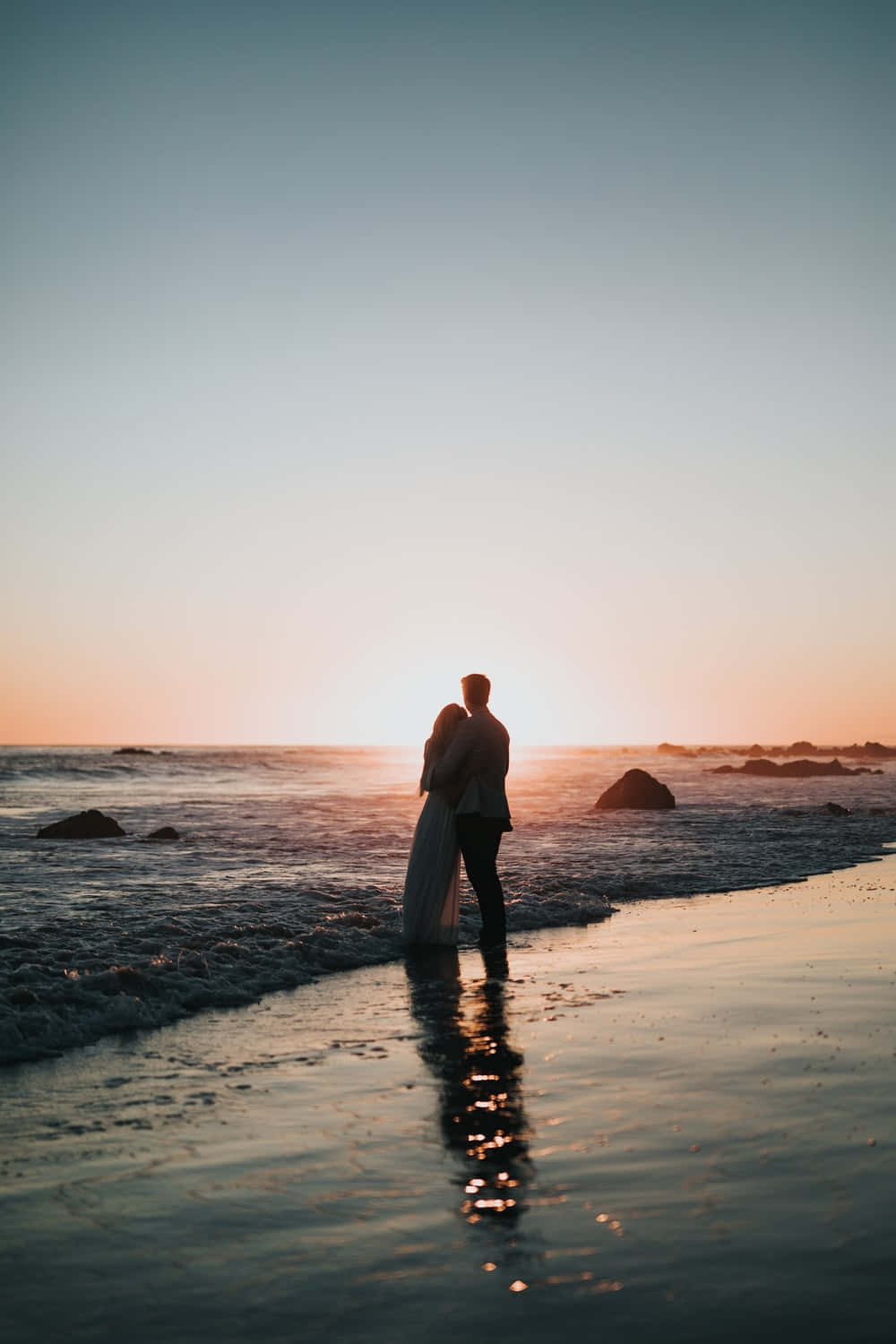 A Romantic Walk On The Beach Wallpaper