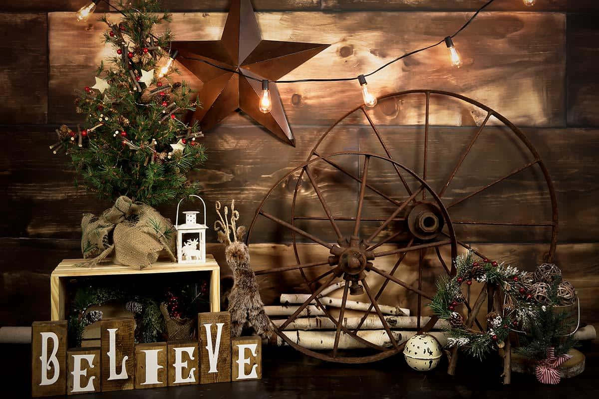 A Rustic Farmhouse Christmas Wallpaper