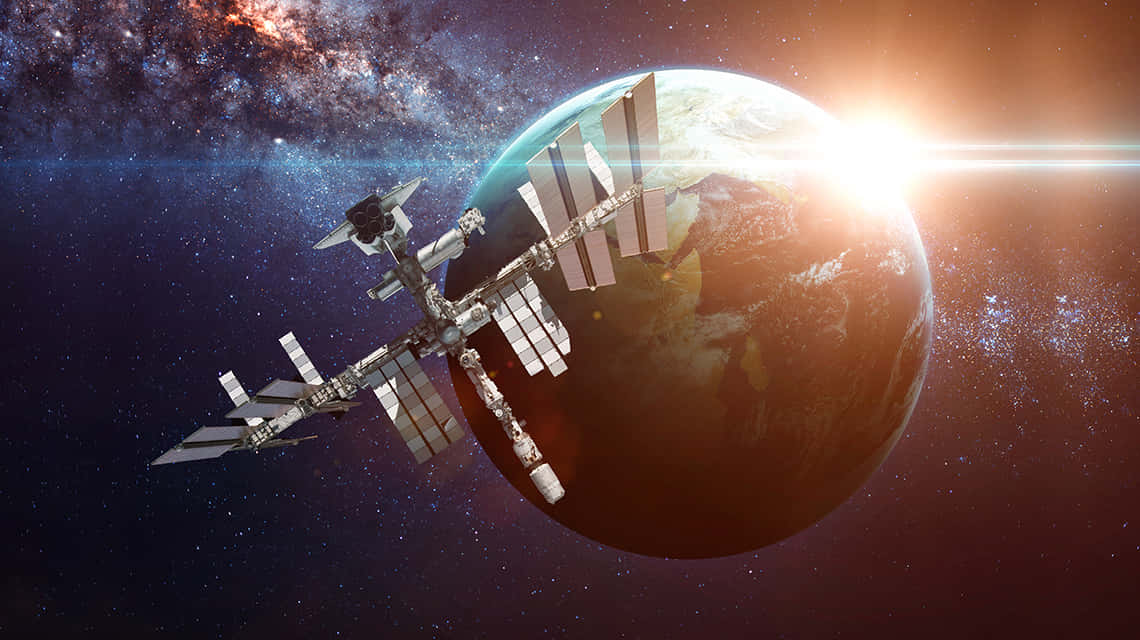 A Satellite In Space Providing Global Communication Wallpaper