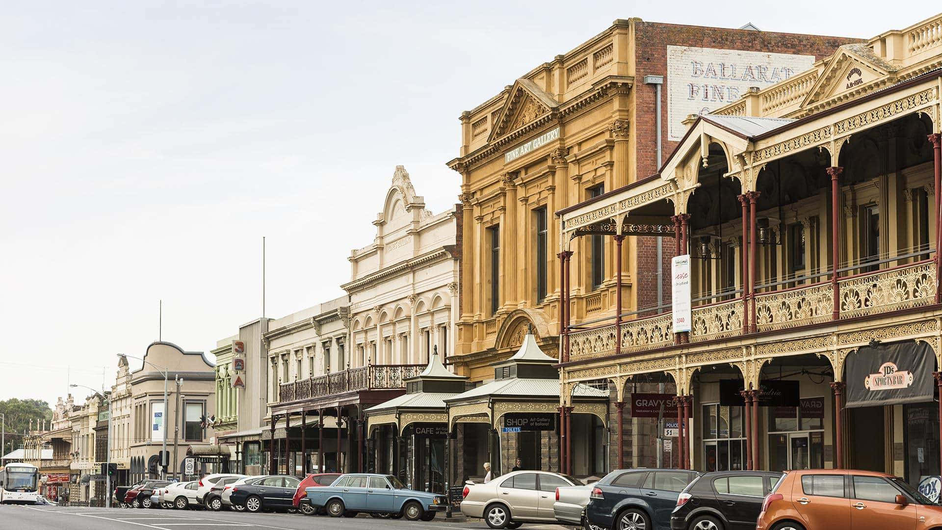 ): A Scenic View Of Downtown Ballarat, Showcasing Its Victorian Era Architecture And Vibrant City Life. ( Wallpaper