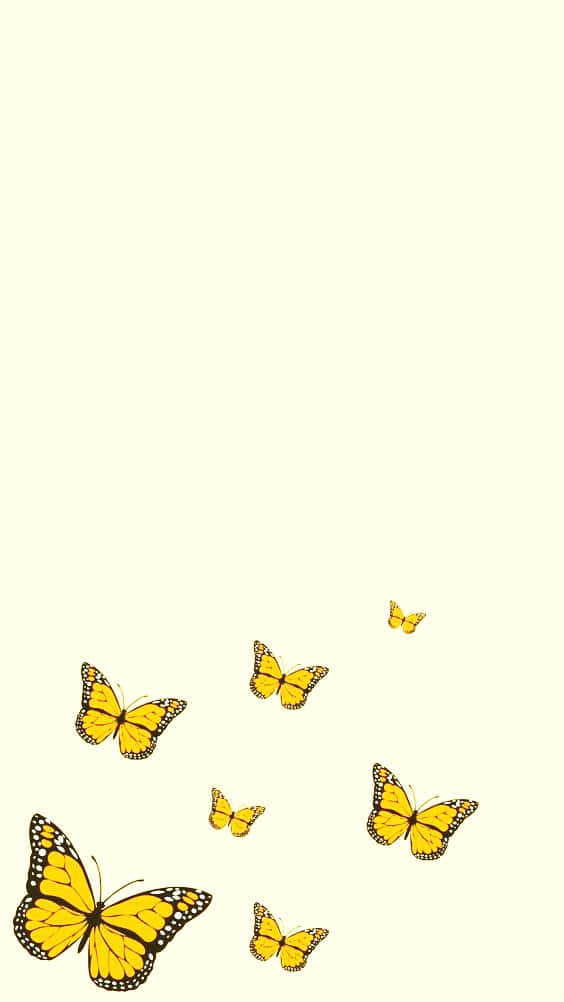 A Sea Of Cute Yellow Butterflies Wallpaper