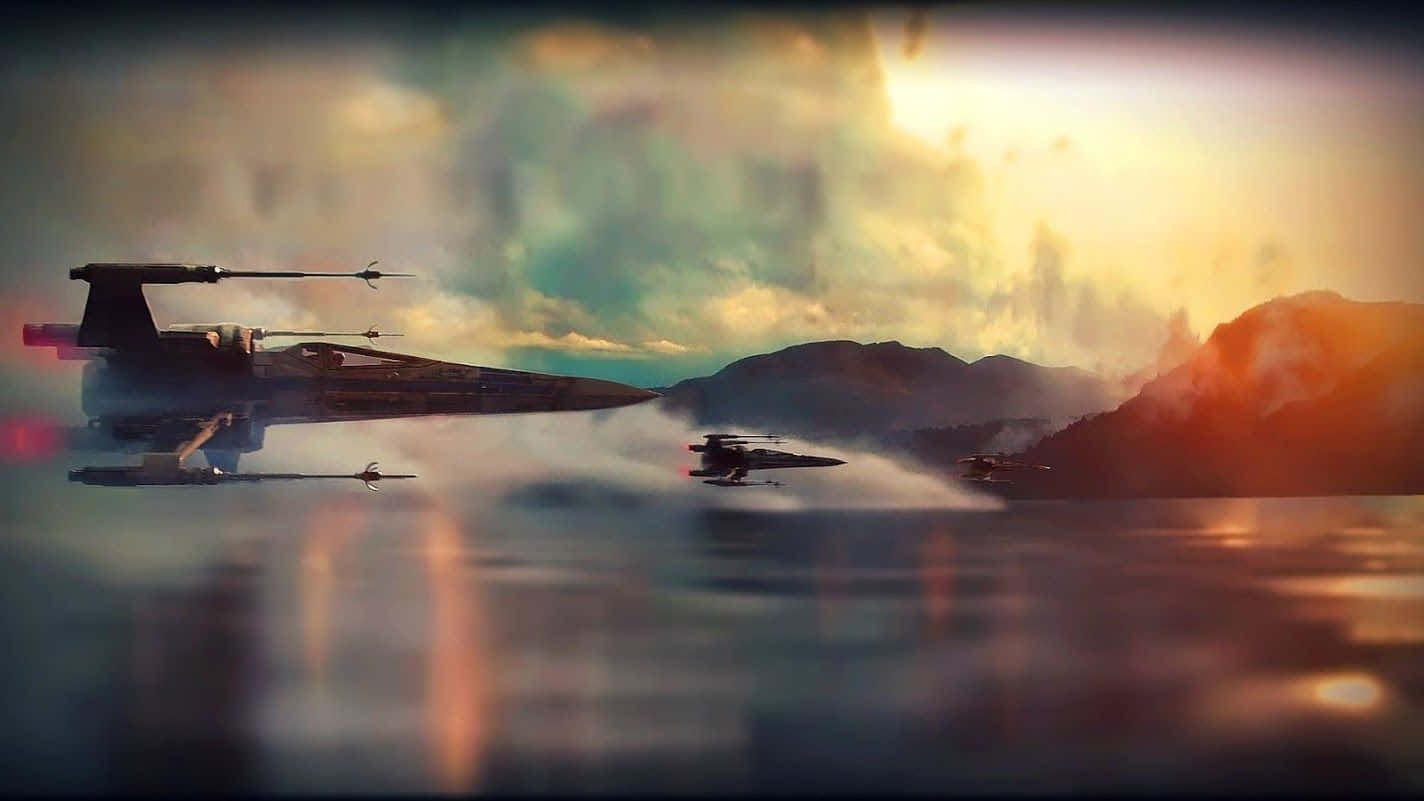 A Sharp Silhouette Of A Star Wars X Wing Wallpaper