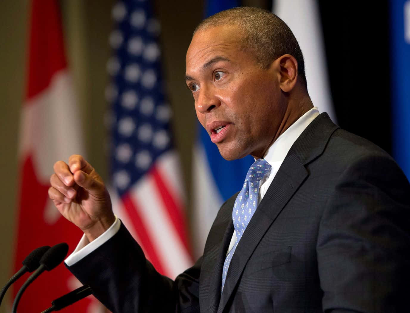 A Sincere Portrait Of Deval Patrick With A Surprising Expression Wallpaper