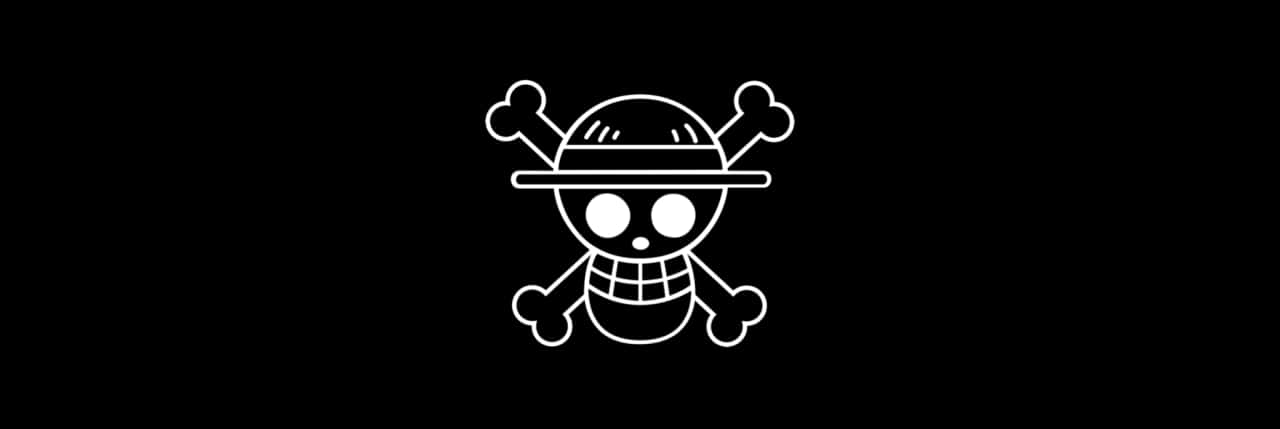 A Skull And Crossbones Logo On A Black Background Wallpaper