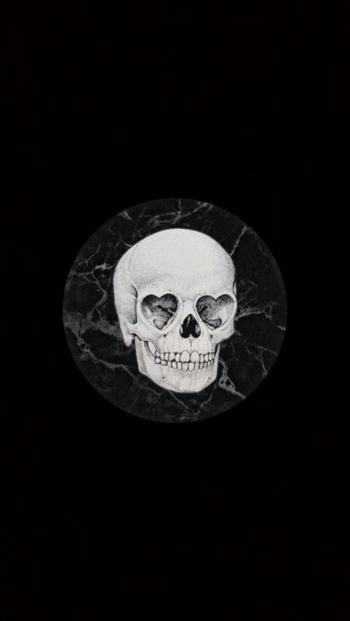 A Skull Is Shown On A Black Background Wallpaper