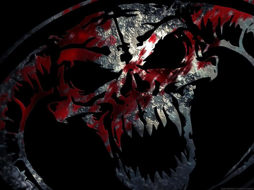 A Skull Logo With Blood On It Wallpaper