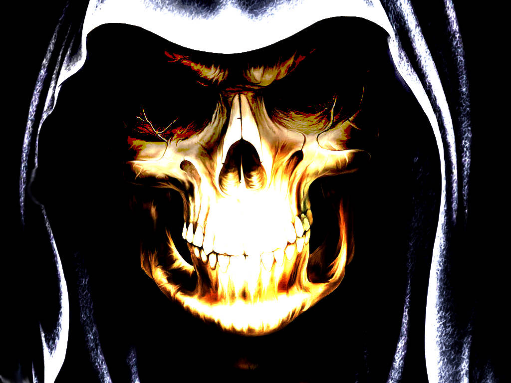 A Skull Of A Ghost Shrouded In Digital Art. Wallpaper