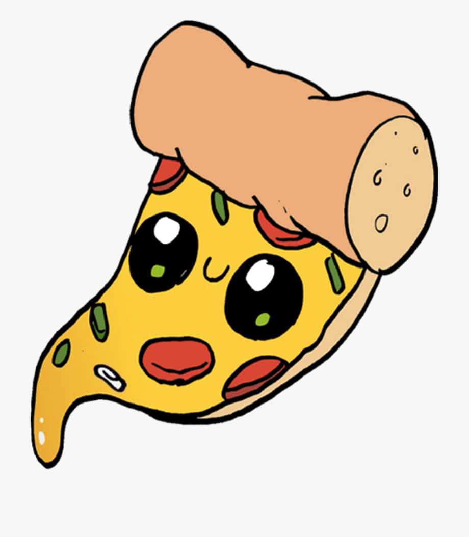 A Slice Of Pizza With Eyes And A Smile Wallpaper