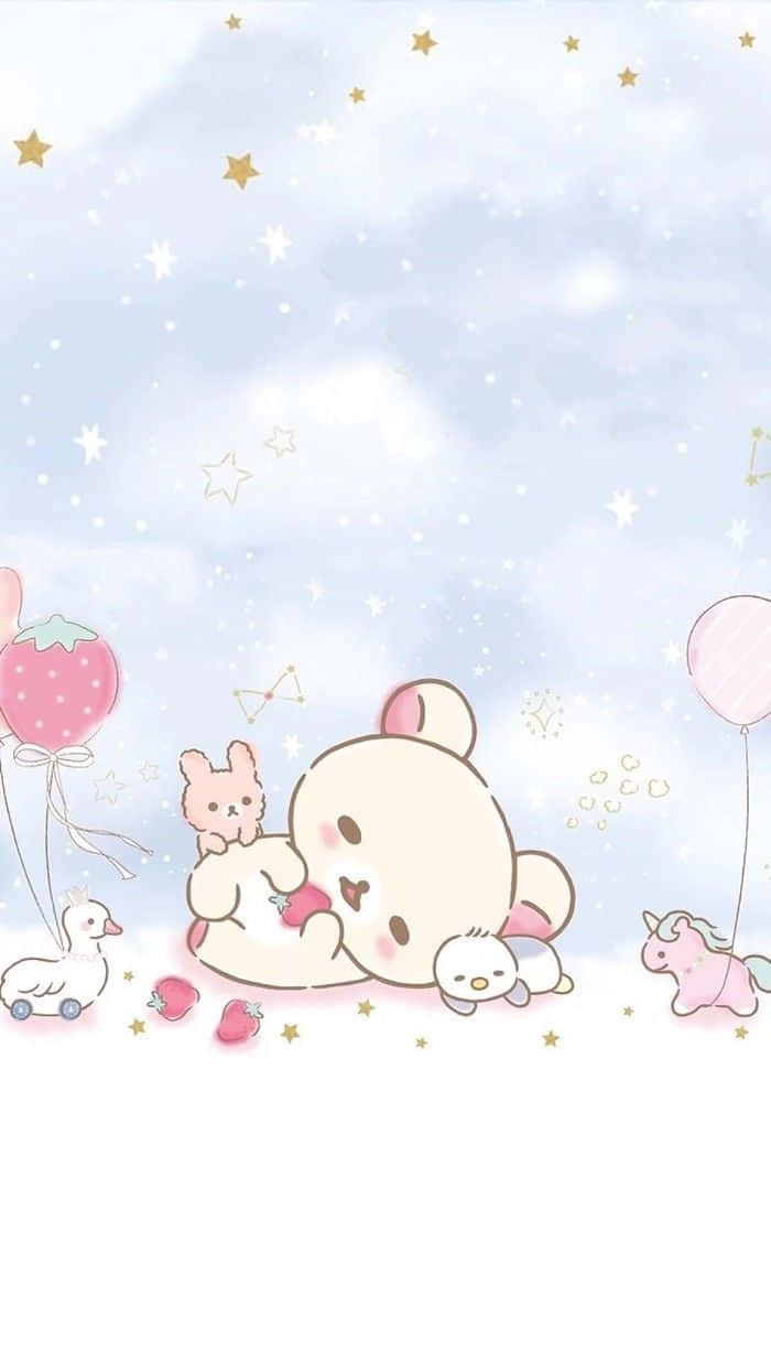 A Soft And Beautiful Pastel World Of Cute Kawaii Characters Wallpaper