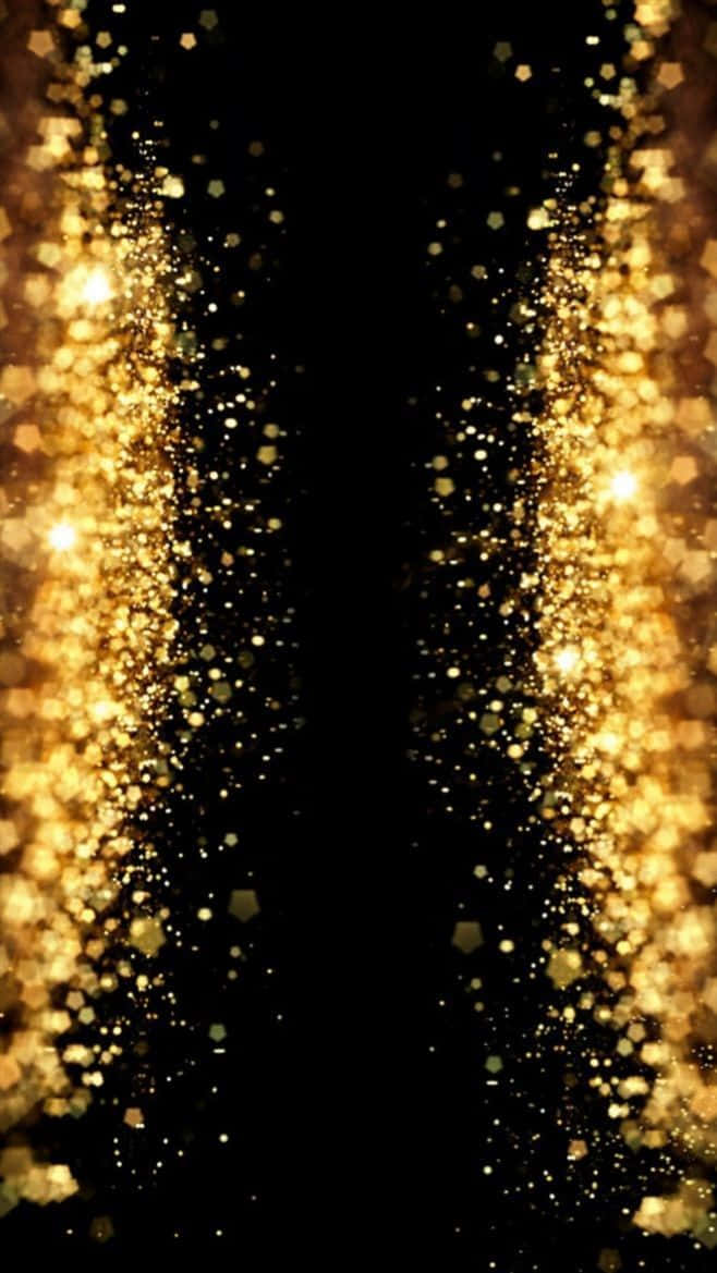 A Sparkling Black And Gold Aesthetic Wallpaper